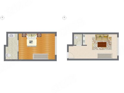 1室1厅 42.90平米户型图