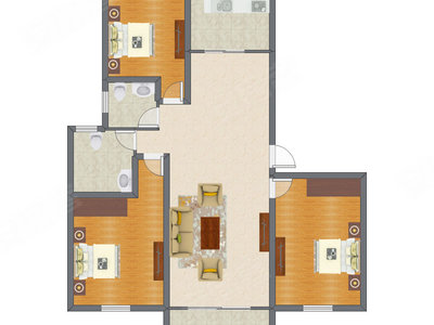 3室2厅 123.90平米