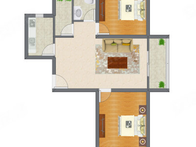 2室1厅 99.21平米户型图