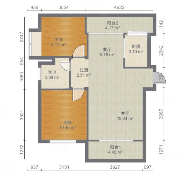 名汇浩湖湾2室2厅1卫70.31㎡南63万