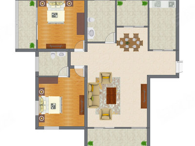 2室2厅 111.80平米