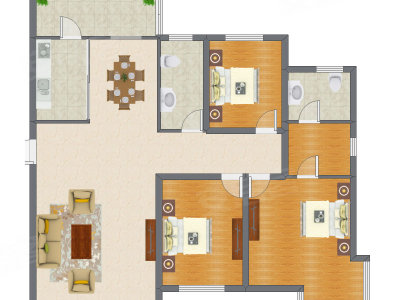 3室2厅 161.27平米