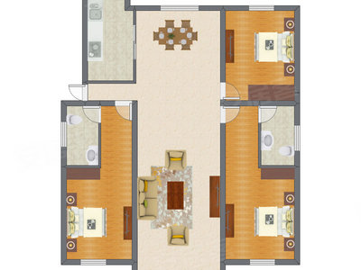 3室2厅 120.06平米