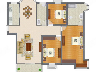3室2厅 110.74平米