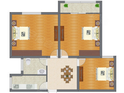 3室1厅 87.50平米