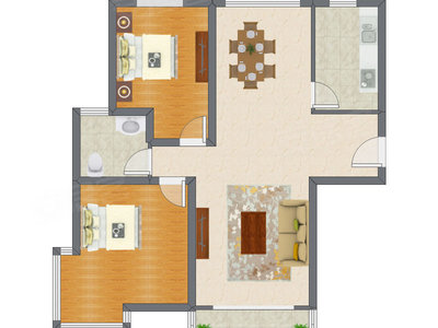 2室2厅 111.32平米户型图