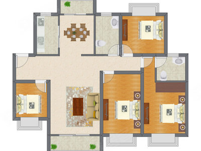 4室2厅 135.96平米