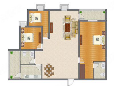 3室2厅 123.01平米