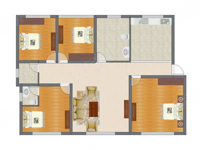 4室2厅 124.01平米