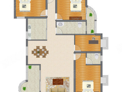 4室2厅 157.76平米户型图