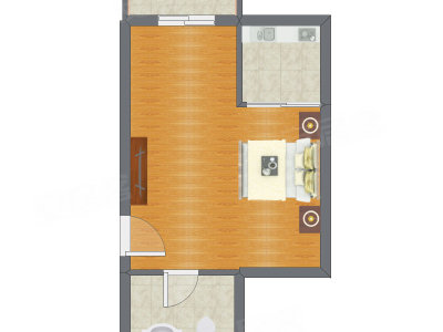 1室0厅 44.47平米户型图