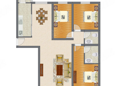 3室2厅 146.36平米