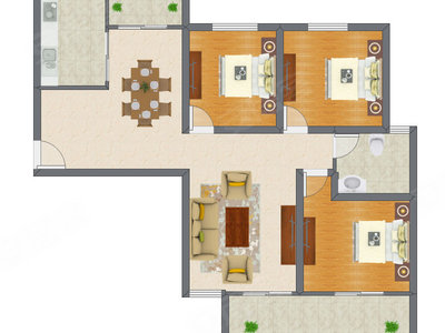 3室2厅 88.64平米