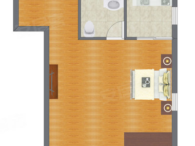 1室0厅 39.65平米户型图