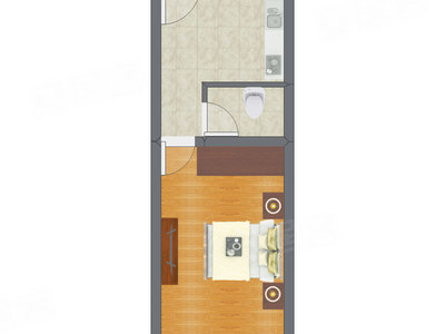 1室0厅 49.75平米户型图