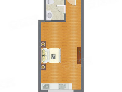 1室0厅 44.00平米户型图