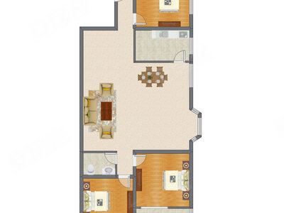 3室2厅 175.28平米户型图