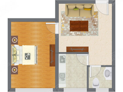 1室1厅 60.28平米