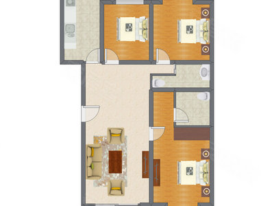 3室1厅 137.55平米