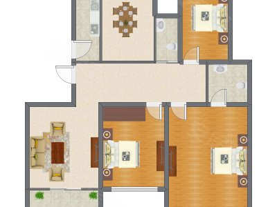 3室2厅 98.51平米