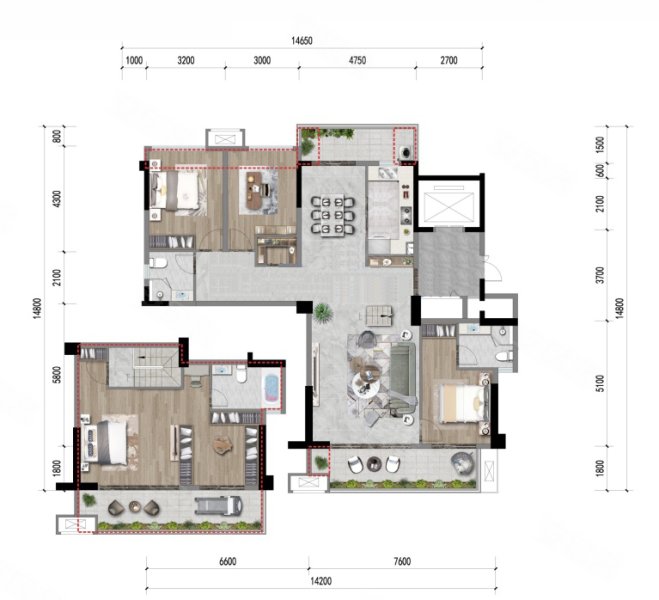 湖光合悦4室2厅3卫145㎡南145万