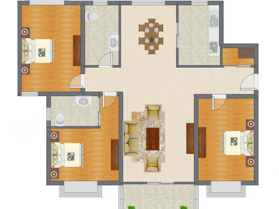 3室2厅 175.00平米户型图