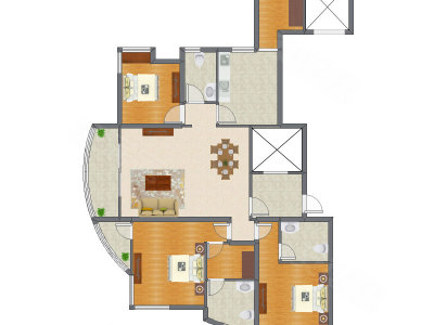 3室2厅 152.25平米户型图
