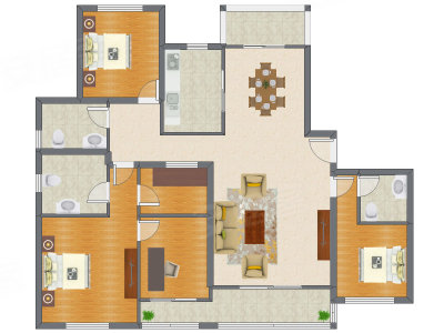 4室2厅 156.64平米