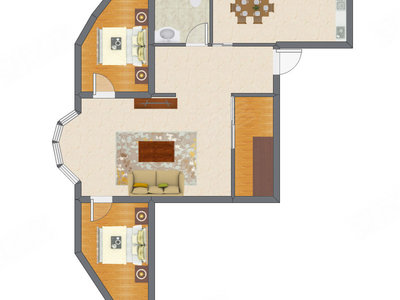 2室2厅 108.26平米户型图