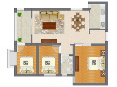 3室2厅 81.00平米