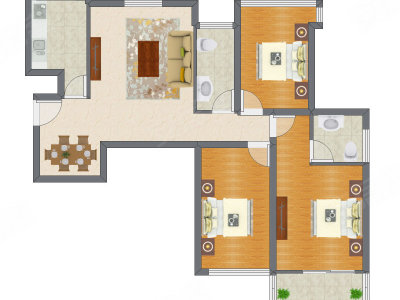 3室2厅 127.41平米