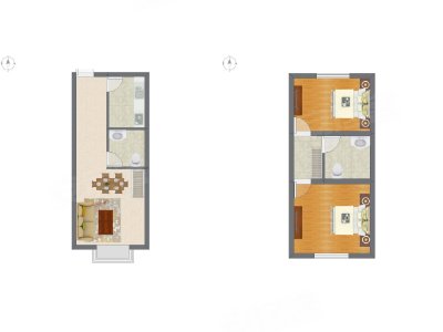2室2厅 31.92平米户型图
