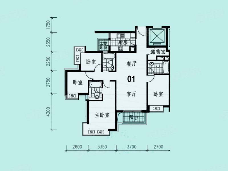 海逸豪庭3室2厅2卫125.39㎡南282万