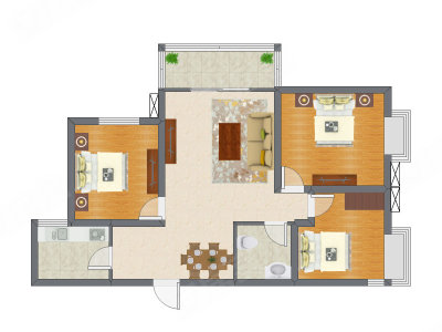 3室2厅 99.47平米