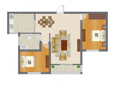 2室1厅 103.12平米户型图