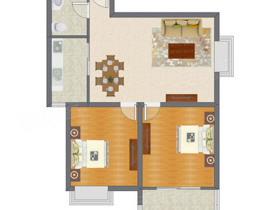 2室2厅 85.30平米