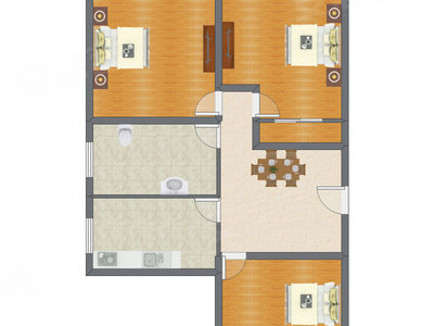 3室1厅 86.60平米
