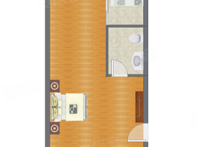 1室0厅 46.87平米户型图