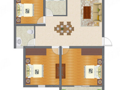 3室2厅 98.90平米