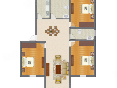 3室2厅 117.24平米