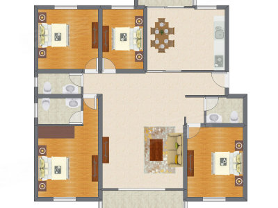 4室2厅 195.85平米