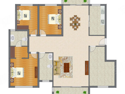 3室2厅 164.60平米