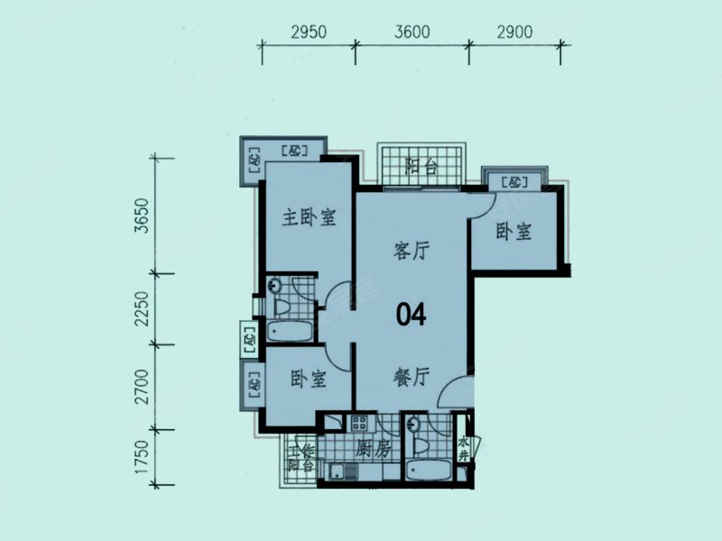 海逸豪庭3室2厅2卫89.13㎡南201万
