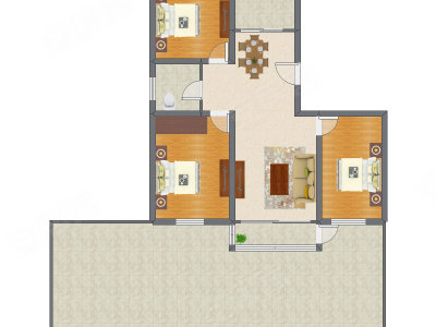 3室2厅 111.87平米