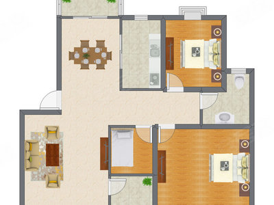 3室2厅 84.75平米