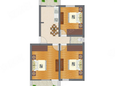 3室1厅 80.60平米
