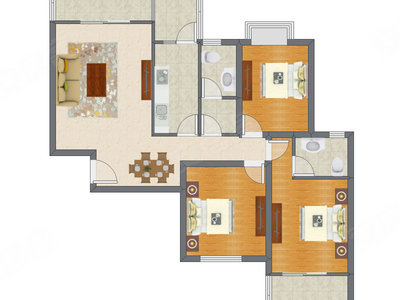 3室2厅 120.60平米