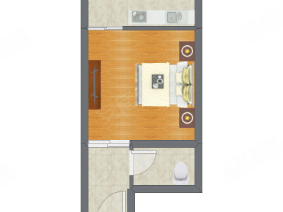 1室0厅 33.30平米户型图