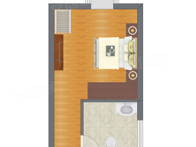 1室1厅 39.71平米户型图