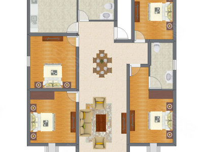 4室2厅 113.69平米